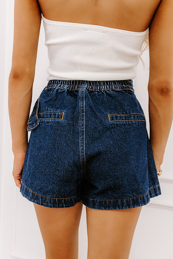 Ultimate Jane High Waist Denim Skort - Dark Wash | Premium Wrap Style