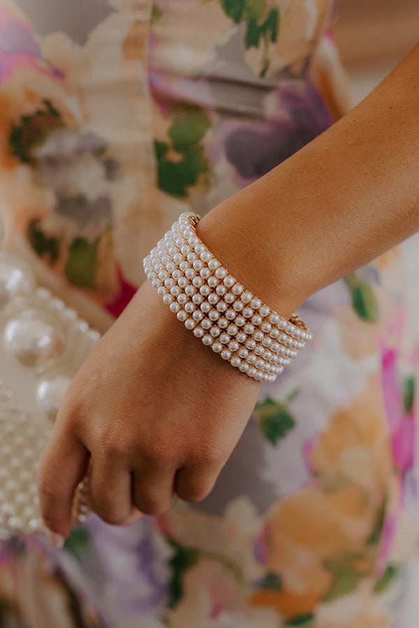 Premium Love Story Pearl Stretch Bracelet - Elegant & Chic