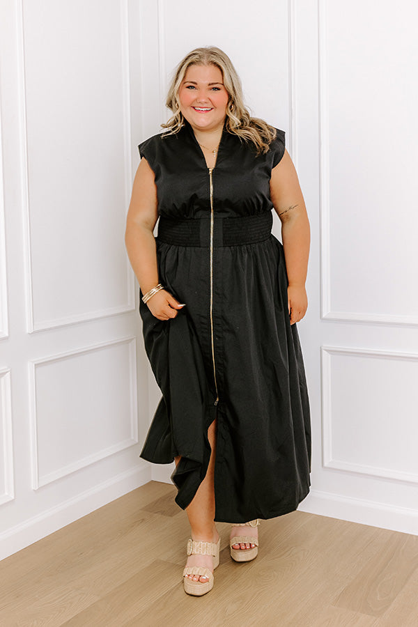 Ultimate Chic Black Curves Midi Dress