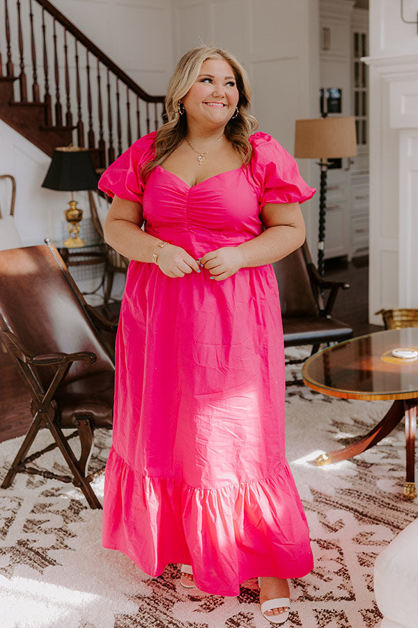 Ultimate Sweet Serendipity Maxi Dress - Hot Pink Curves