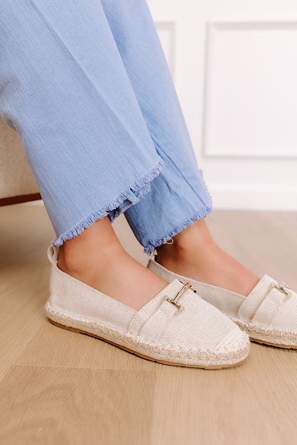 Premium Ellie Espadrille Flats - Ultimate Comfort in Oatmeal