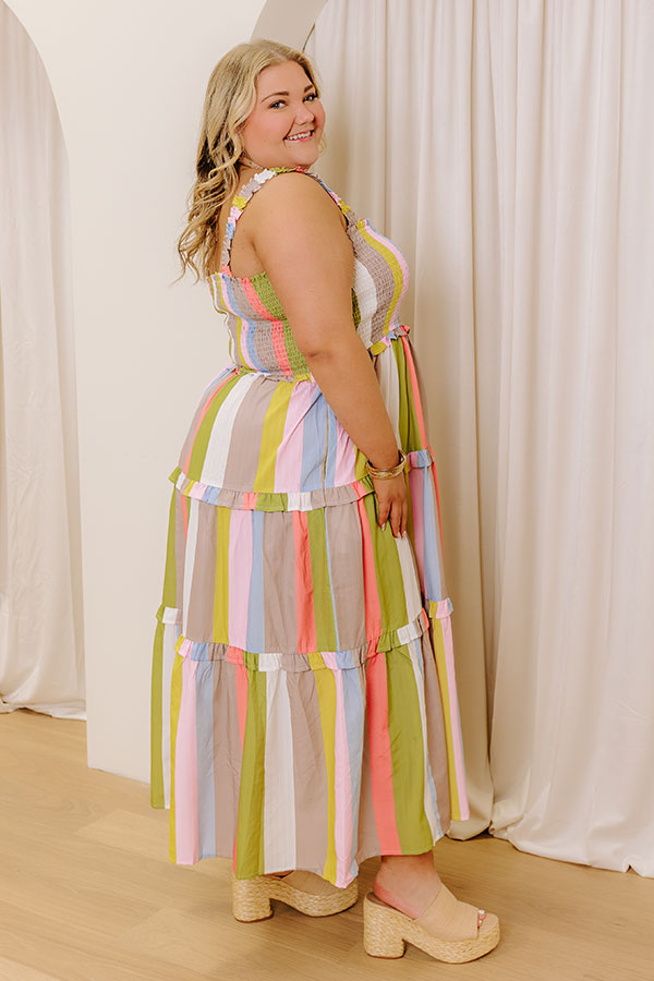 Ultimate Sunny Stroll Maxi Dress - Premium Stripe Design