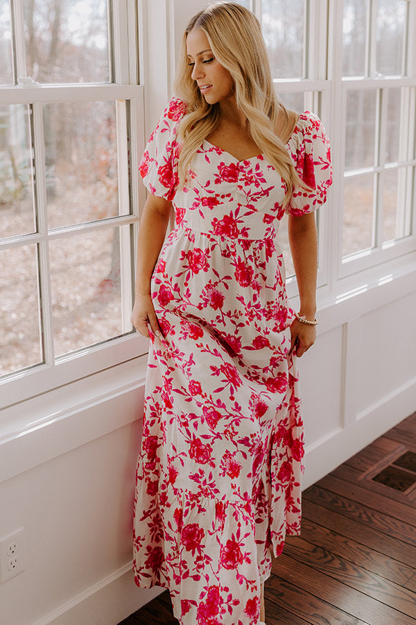 Ultimate Floral Maxi Dress - Hot Pink Elegance