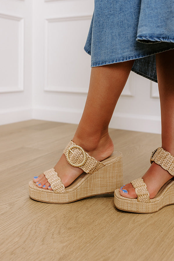 Premium Serenity Raffia Woven Wedge Sandals