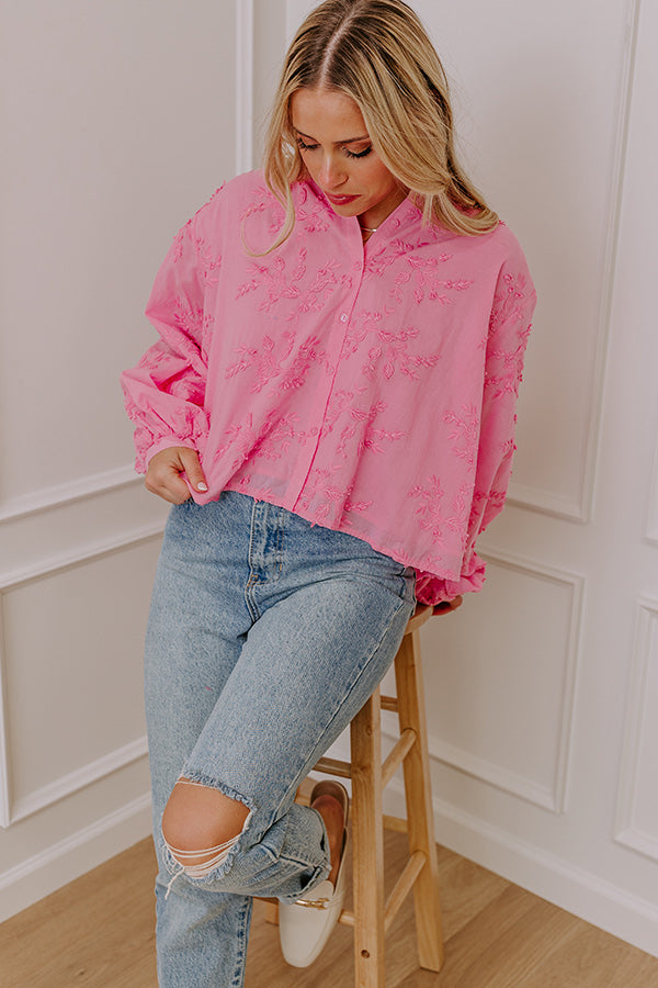 Premium Lost In Love Embroidered Blouse in Soft Pink