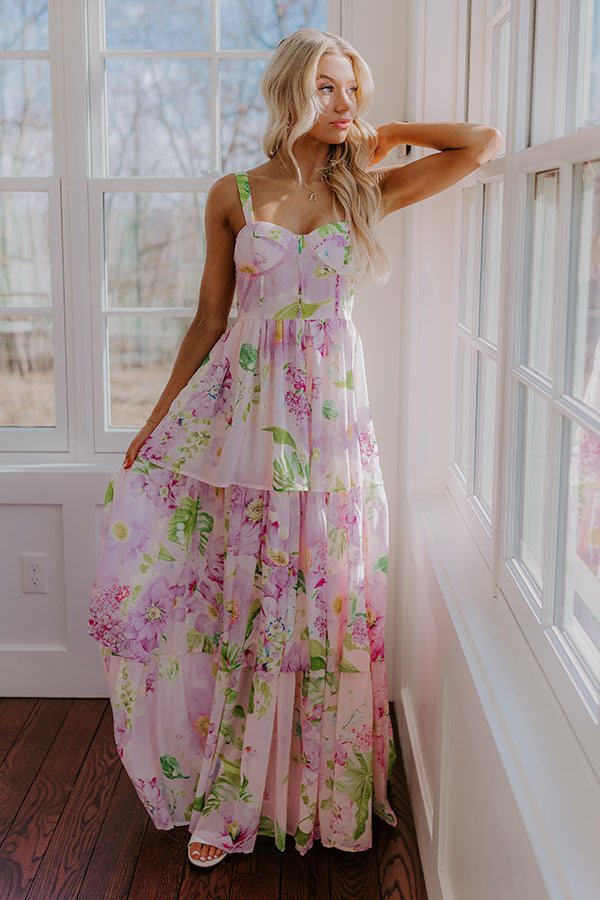 Premium Heartfelt Elegance Floral Maxi Dress