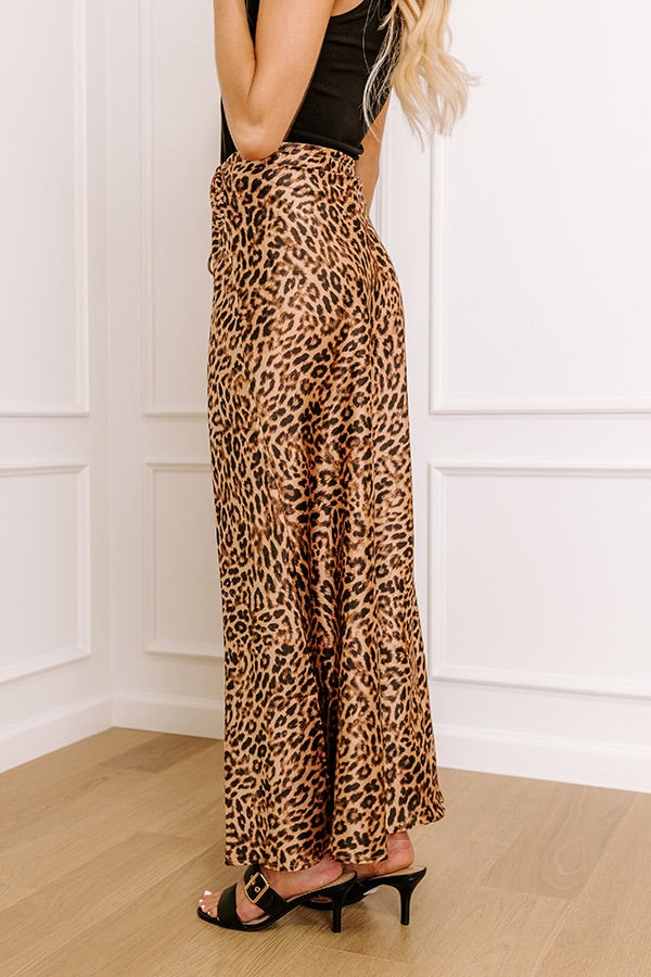 Ultimate High Waist Satin Maxi Skirt – Bold Leopard Print