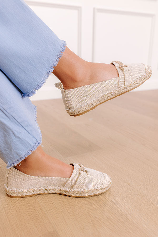 Premium Ellie Espadrille Flats - Ultimate Comfort in Oatmeal