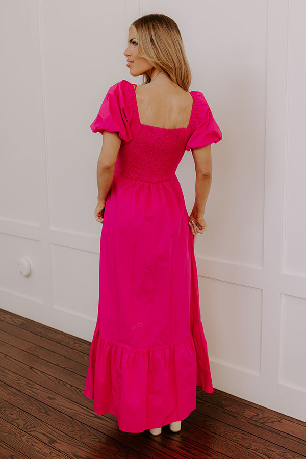 Ultimate Sweet Serendipity Maxi Dress - Hot Pink Elegance