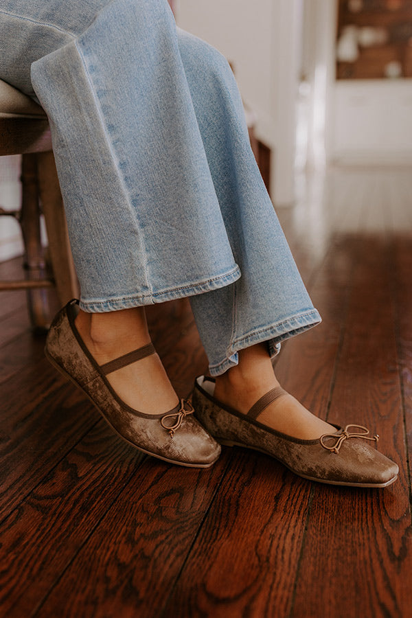 Premium Emily Velveteen Ballet Flats in Mocha - Ultimate Comfort & Style