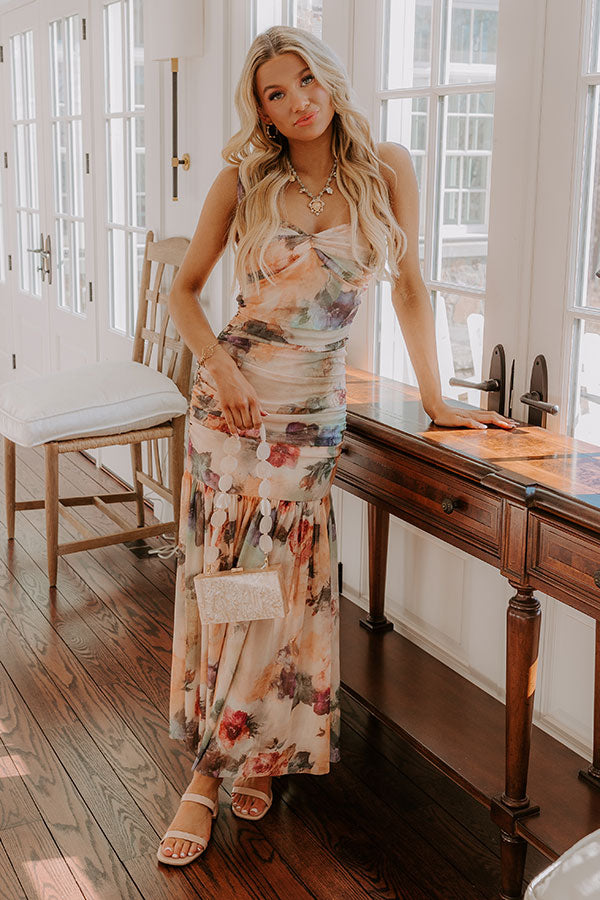 Ultimate Gala Floral Ruched Maxi Dress