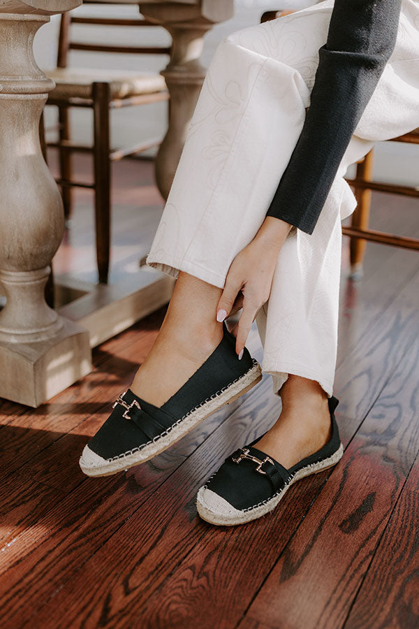 Premium Ellie Black Espadrille Flats - Ultimate Comfort & Style