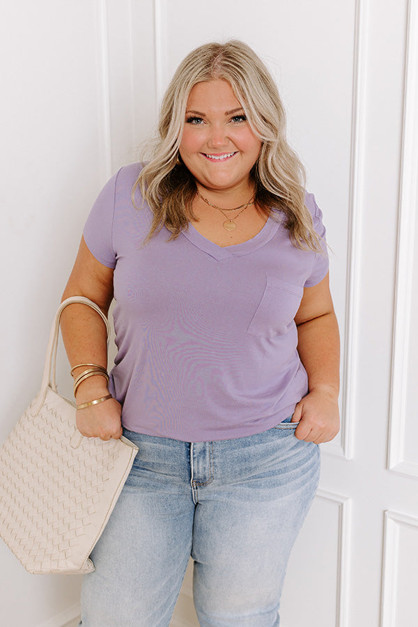 Premium Casual Convo Shift Tee - Lavender Curves Edition