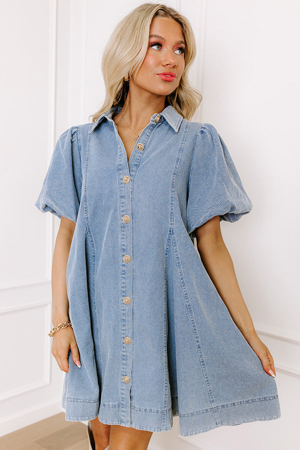 Premium Dreamy Days Denim Mini Dress - Ultimate Casual Chic