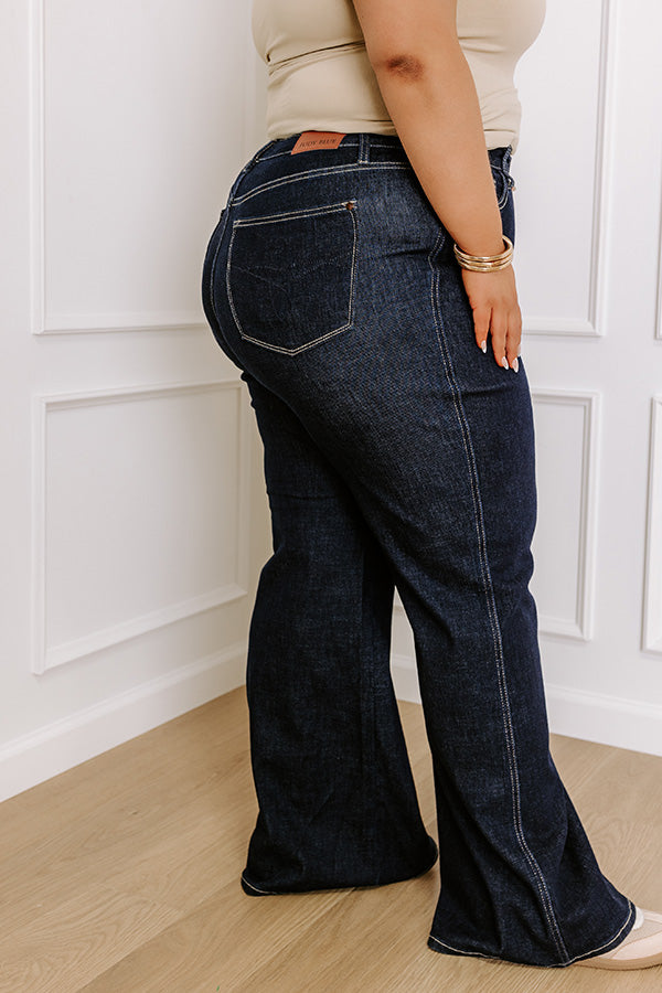 JUDY BLUE Premium Saylor High Waist Wide Leg Jeans for Curves