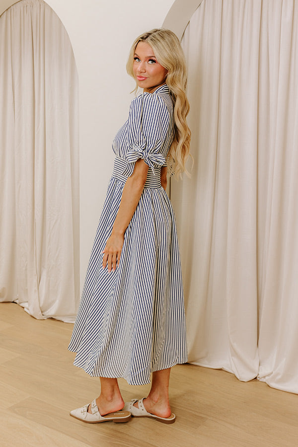 Ultimate Pier Stripe Midi Dress - Premium Style