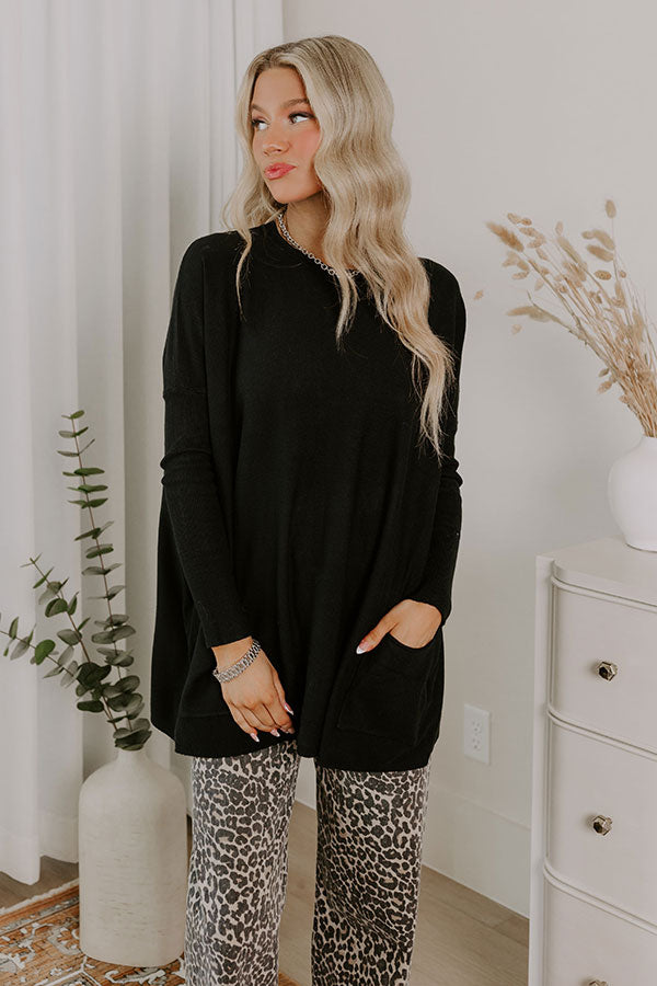 Ultimate Cozy Everyday Sweater Top - Classic Black