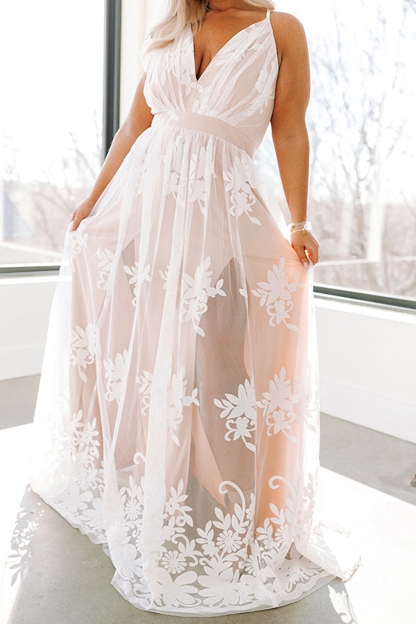 Ultimate Encore Please Maxi Dress - White Curves Elegance