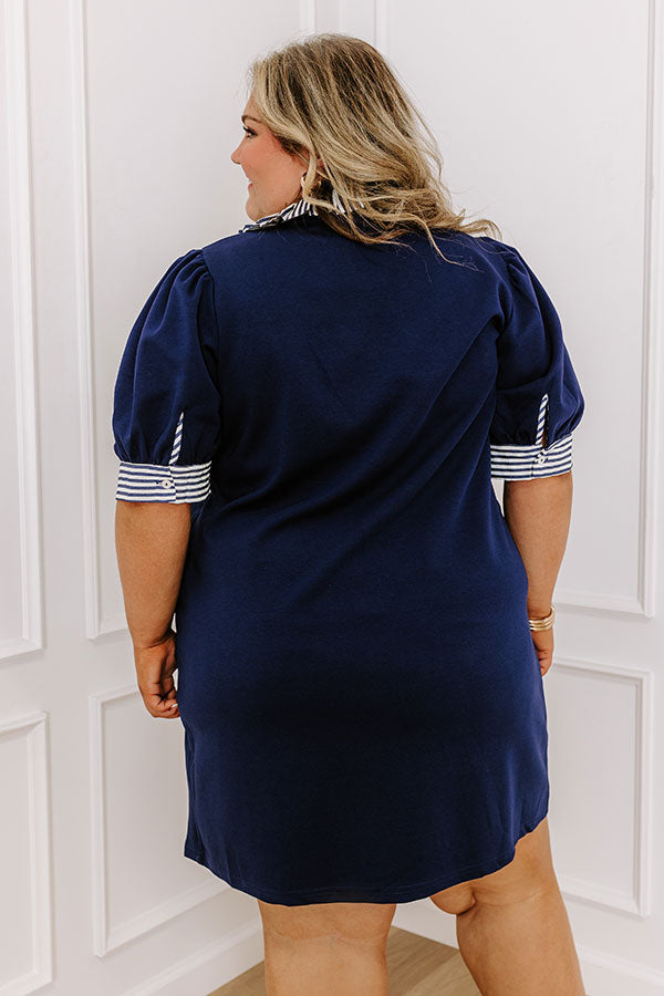 Premium Yacht Club Mini Dress: Navy Curves Edition