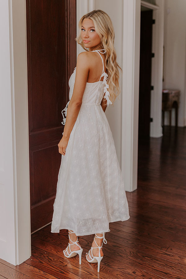 Premium Yes To Forever Eyelet Midi Dress - Ultimate Summer Style