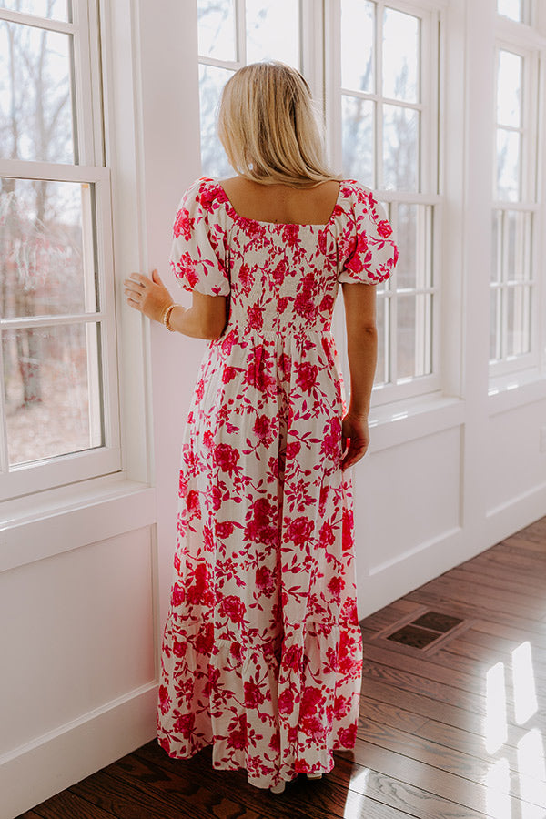 Ultimate Floral Maxi Dress - Hot Pink Elegance