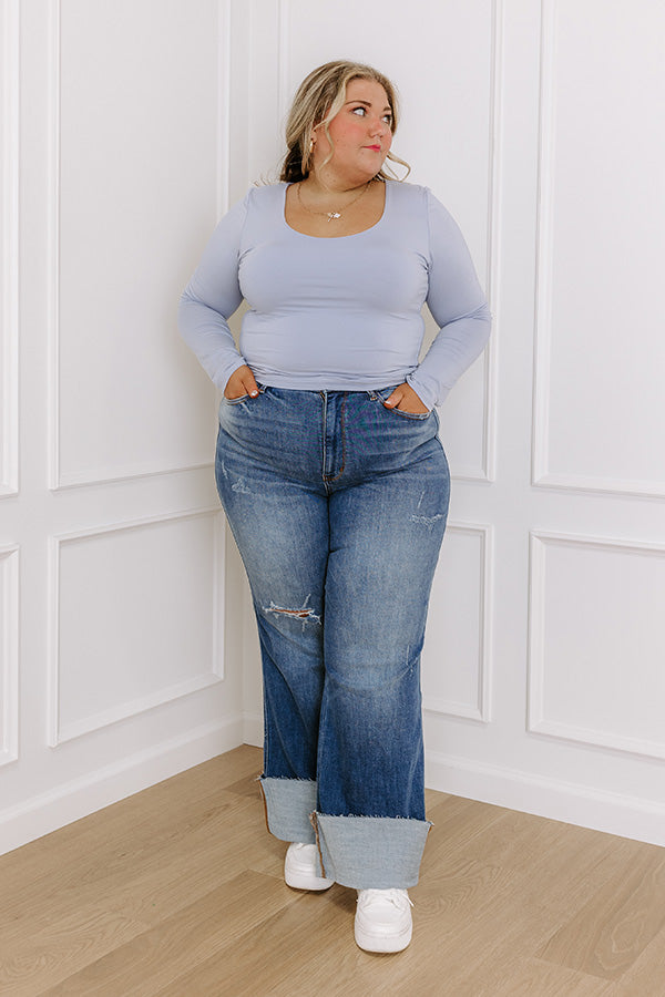 JUDY BLUE Premium Wrenley High Waist Wide Leg Jeans for Curves