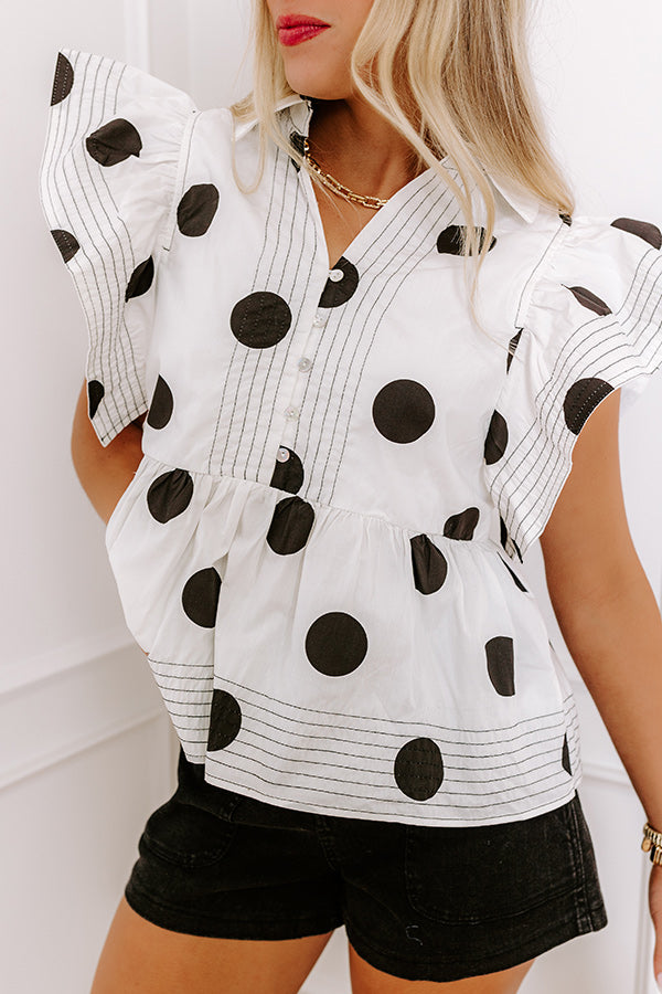 Ultimate Spot On Peplum Top - Chic & Playful Style