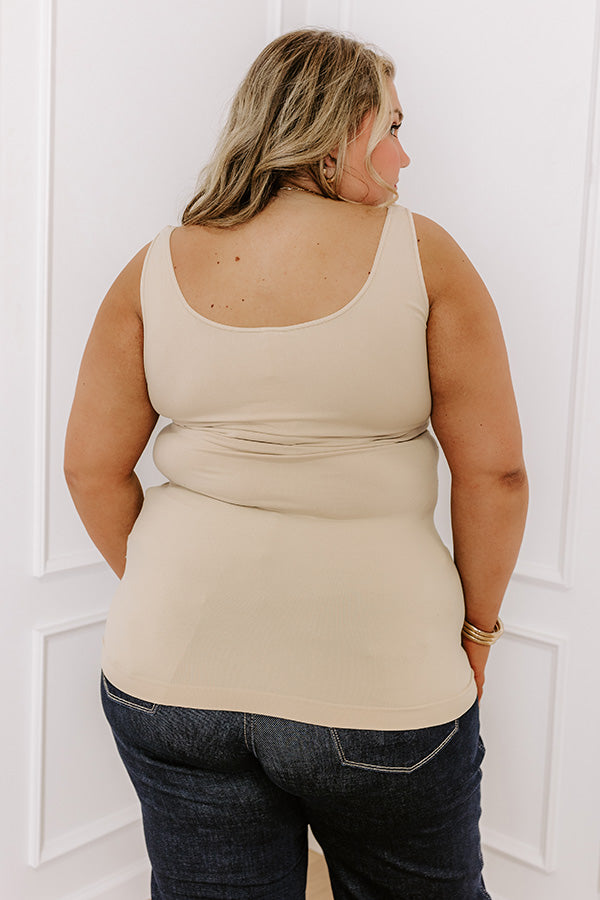 Premium Seamless Tank Top - Ultimate Comfort in Beige