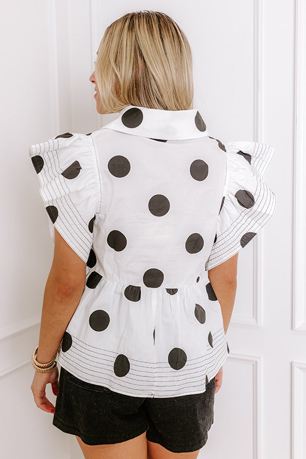 Ultimate Spot On Peplum Top - Chic & Playful Style