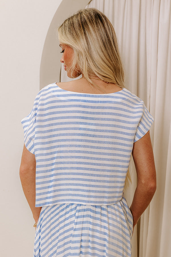 Ultimate Seaside Stripe Crop Top - Premium Casual Wear