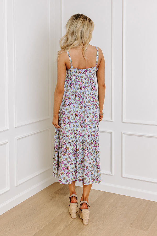 Premium Lavender Floral Midi Dress - Sweet Intentions Collection