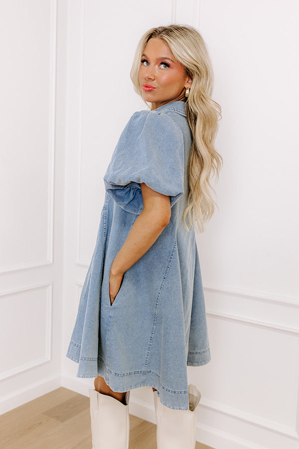 Premium Dreamy Days Denim Mini Dress - Ultimate Casual Chic