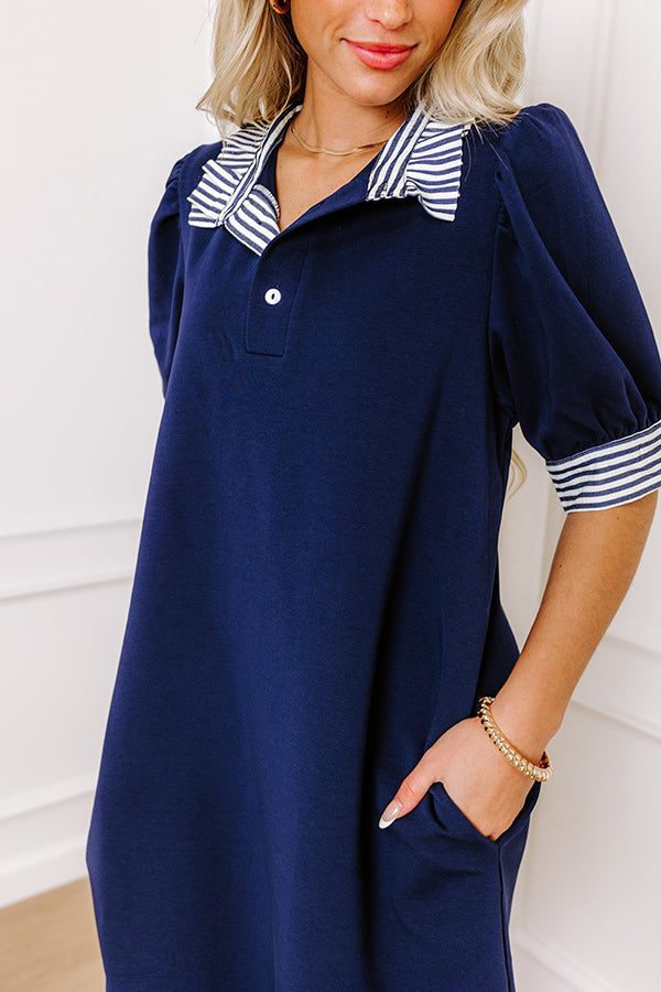 Premium Yacht Club Mini Dress in Navy | Ultimate Seaside Style