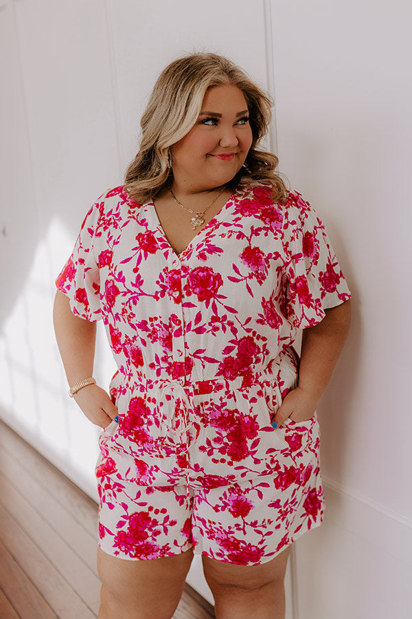 Ultimate Floral Romper - Hot Pink Curves Edition