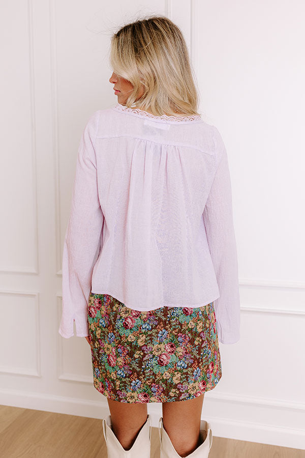 Ultimate Boho Chic Lace Top in Dusty Purple