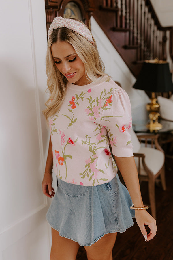 Premium Floral Couture Knit Top - Springtime Essential