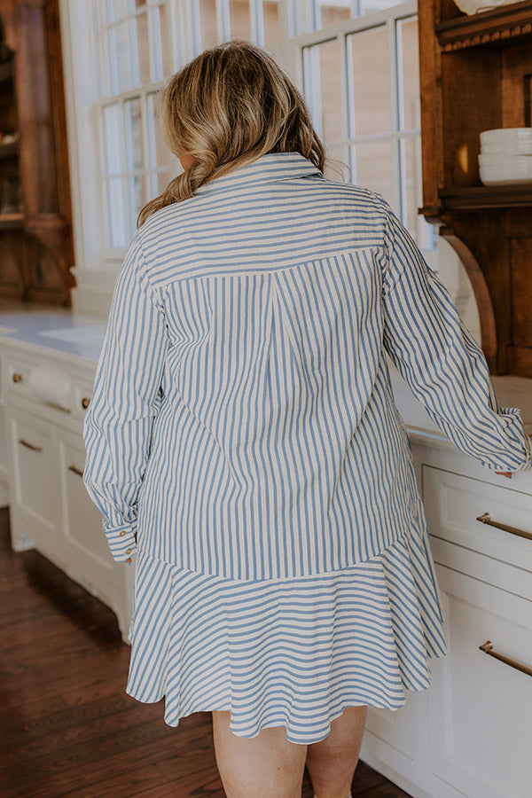 Premium Striped Mini Dress in Blue Curves - Ultimate Style Upgrade