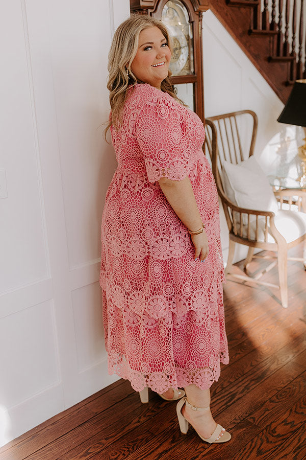 Ultimate Elegance Crochet Tiered Midi Dress - Timeless Beauty
