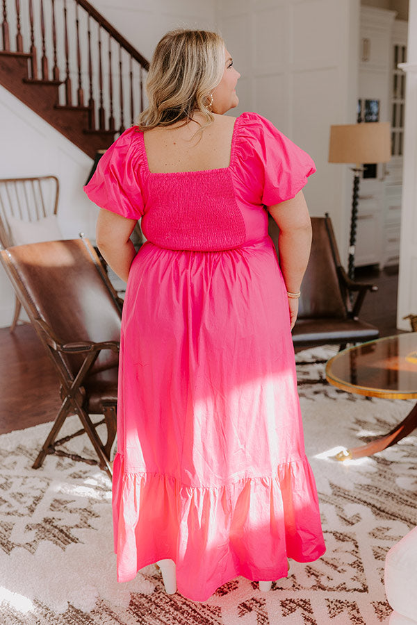 Ultimate Sweet Serendipity Maxi Dress - Hot Pink Curves