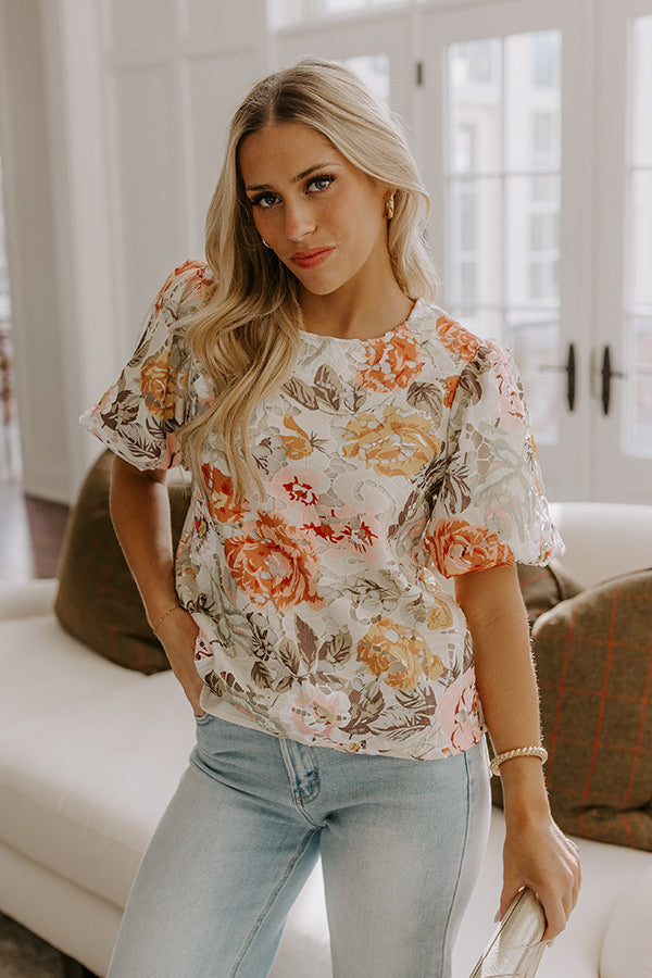 Premium Floral Elegance Top - Tea Garden Chic