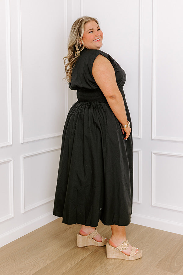 Ultimate Chic Black Curves Midi Dress