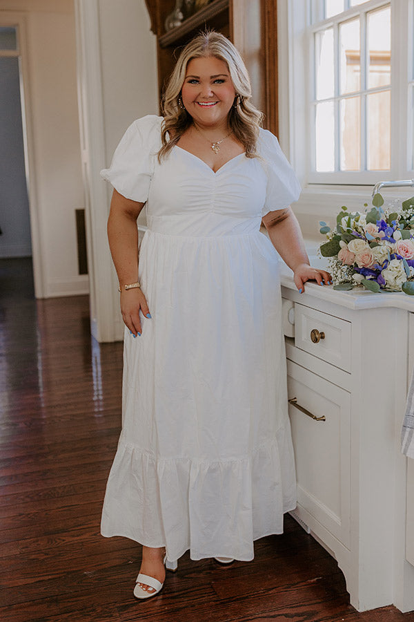 Premium Sweet Serendipity Maxi Dress - Ultimate White Curves Elegance