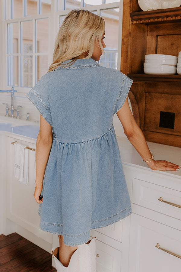 Ultimate Sunny Day Stroll Denim Mini Dress