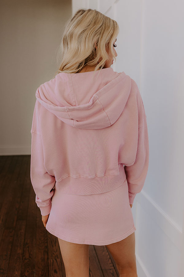 Premium Vintage Wash Hooded Sweater - Effortless Style in Pink