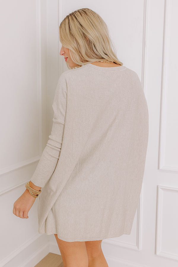 Ultimate Cozy Oatmeal Sweater Top - Effortless Style