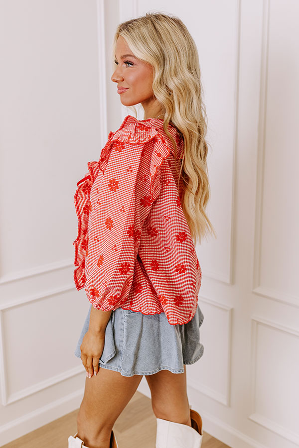 Ultimate Southern Belle Floral Embroidered Top - Premium Style