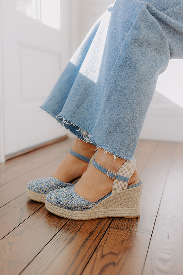 Premium Carlie Woven Wedge in Airy Blue - Ultimate Comfort & Style