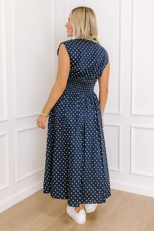 Ultimate Spotted In Soho Midi Dress - Effortless Elegance