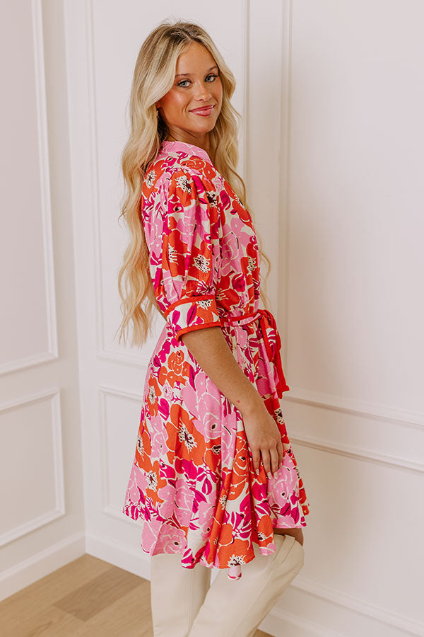 Premium Floral Mini Dress: Sunny With A Chance of Blooms