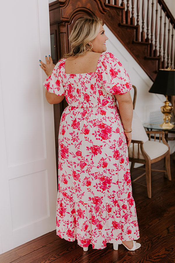 Ultimate Floral Maxi Dress - Hot Pink Curves